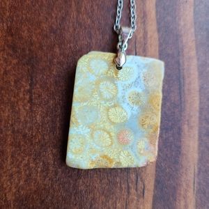 3/$25 Snowflake Obsidian Pendant Necklace